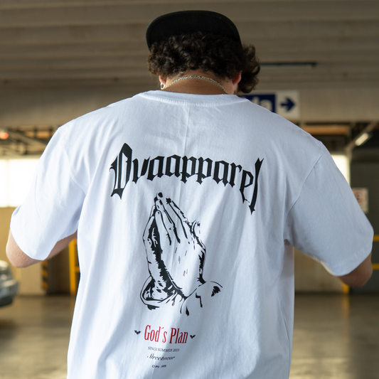 POLERA OVA APPAREL GOD´S PLAN BLANCA