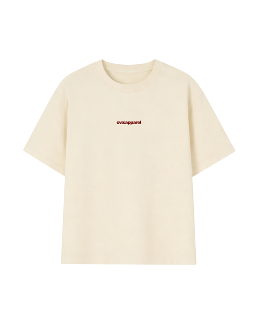POLERA OVA APPAREL STREET DESIGN CREMA/BURDEO (PREVENTA)