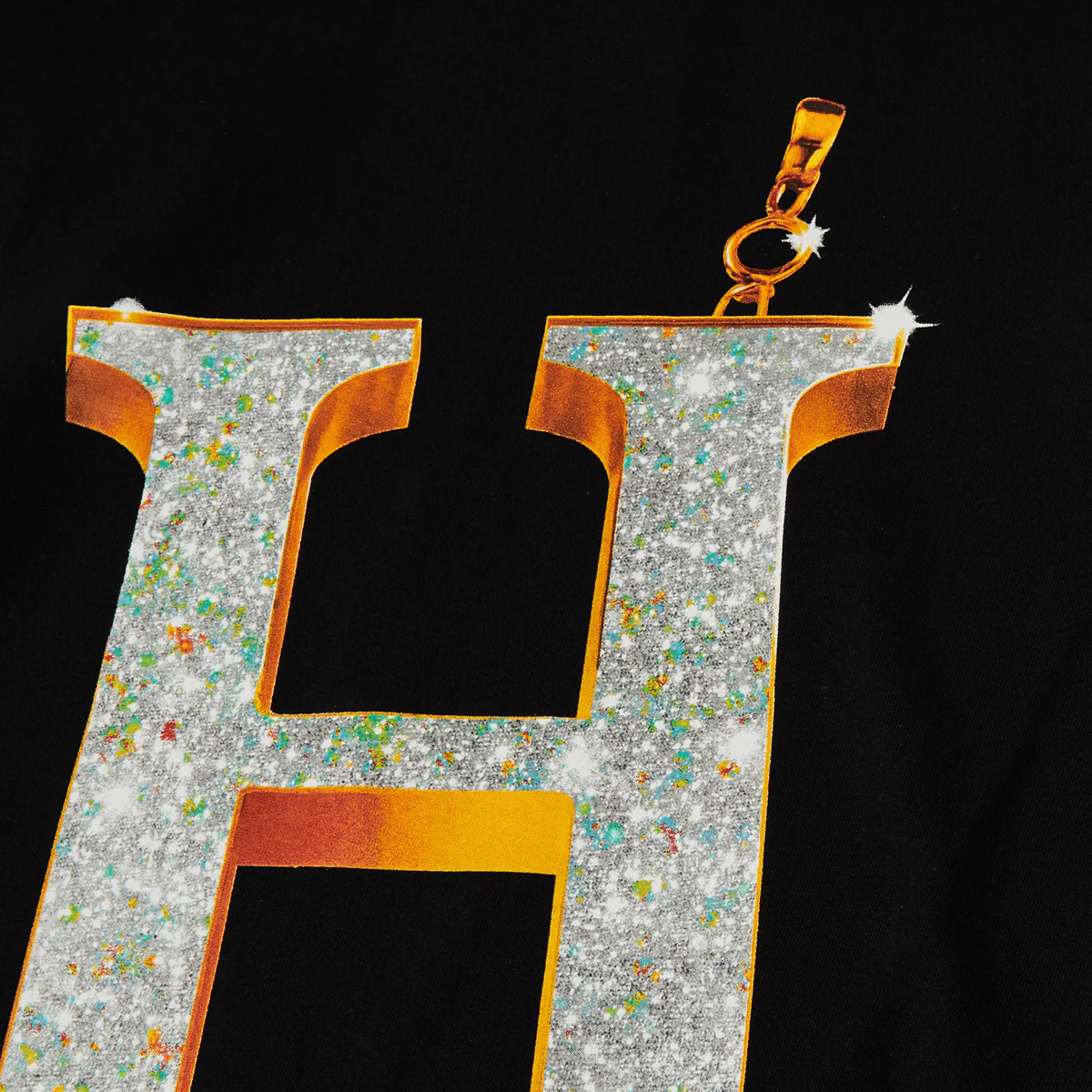 POLERA HUF BIG H NEGRA