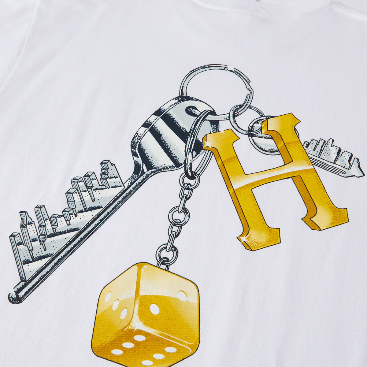 POLERA HUF KEYS TO THE CITY BLANCA