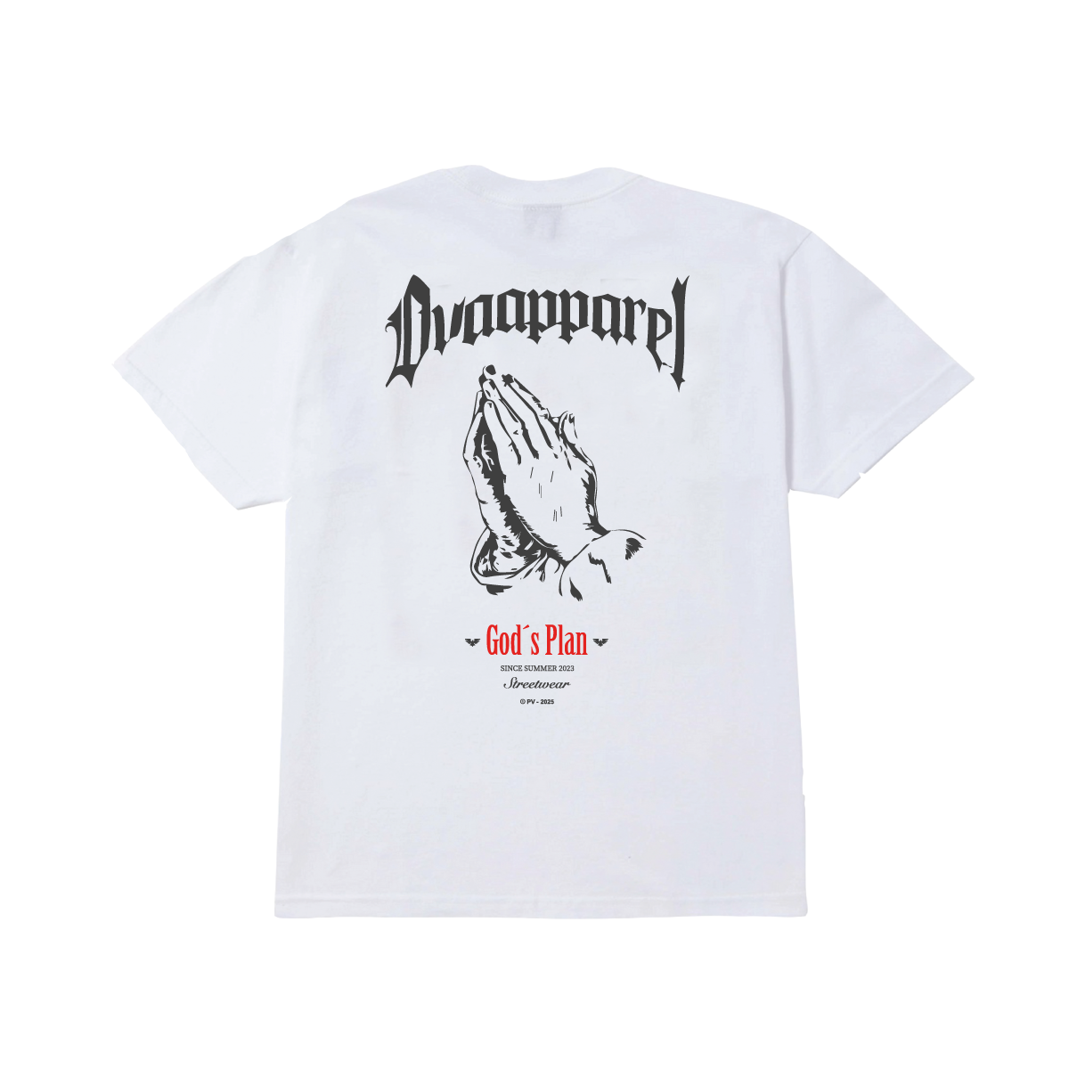 POLERA OVA APPAREL GOD´S PLAN BLANCA