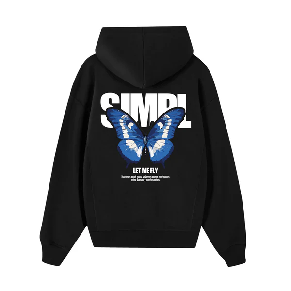 POLERON SIMPL BUTTERFLY NEGRO