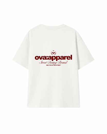 POLERA OVA APPAREL STREET DESIGN BLANCA/BURDEO (PREVENTA)