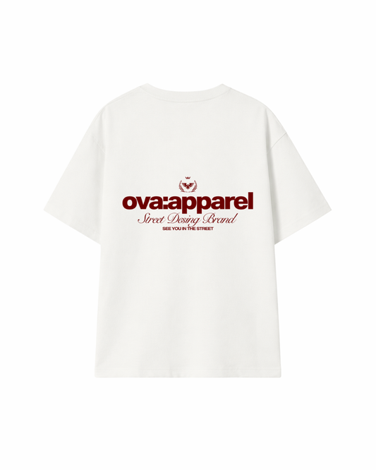 POLERA OVA APPAREL STREET DESIGN BLANCA/BURDEO (PREVENTA)