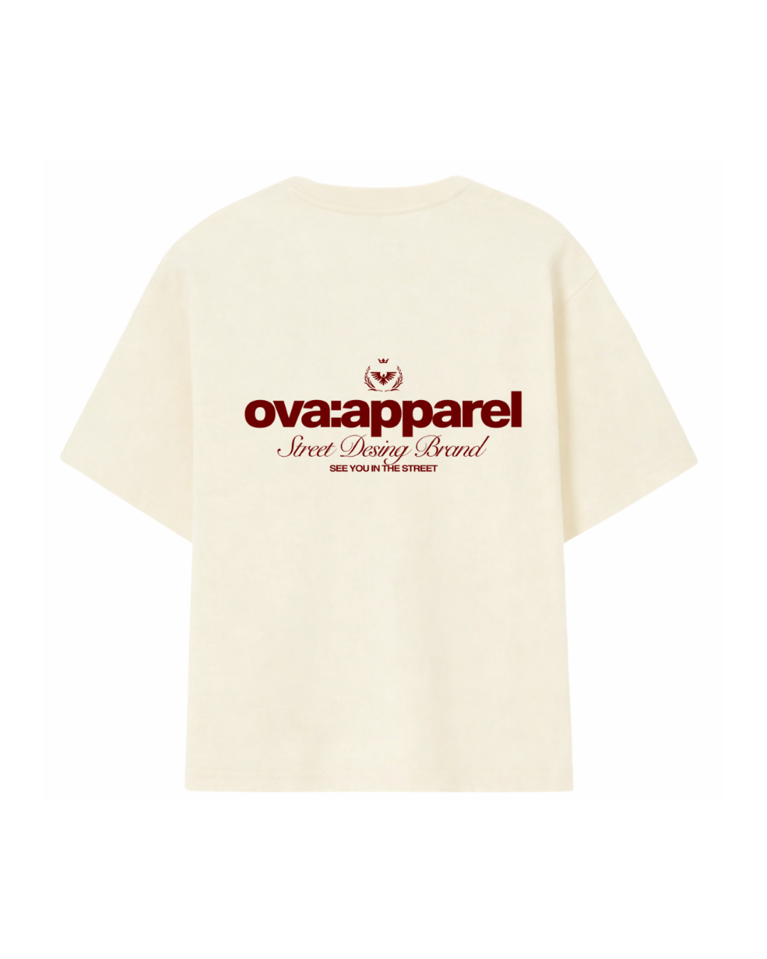 POLERA OVA APPAREL STREET DESIGN CREMA/BURDEO (PREVENTA)